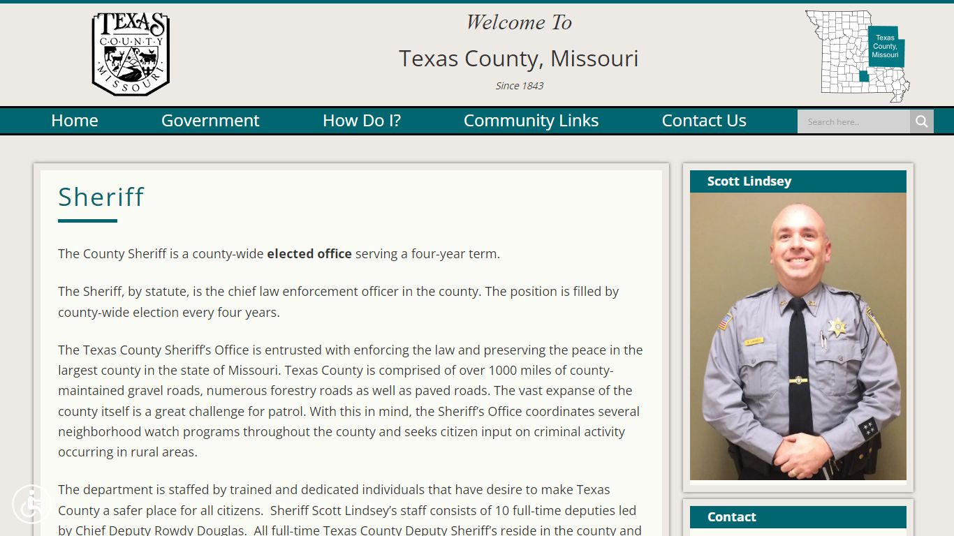 Sheriff | Texas County, Missouri